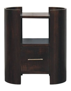 Artisan Furniture Solid Wood Valencia Bedside Table, 1 Drawer & 1 Shelf, Dark Brown