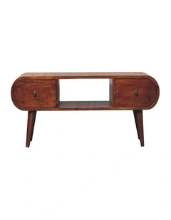 Artisan Furniture Solid Wood Chestnut TV Stand London, 2 Drawers & 1 Open Slot, Brown