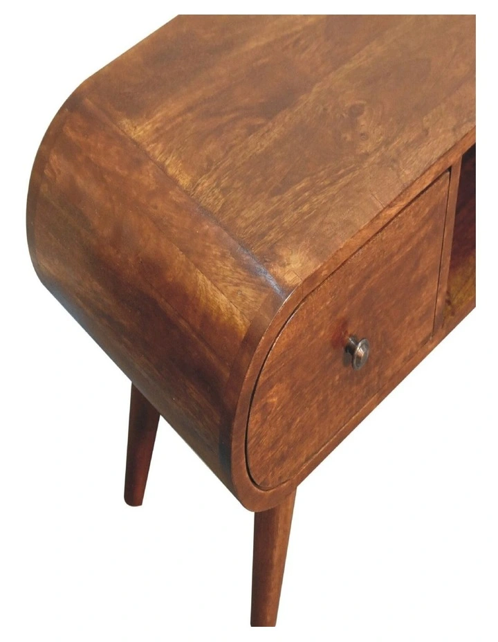 Artisan Furniture Solid Wood Chestnut TV Stand London, 2 Drawers & 1 Open Slot, Brown image 5