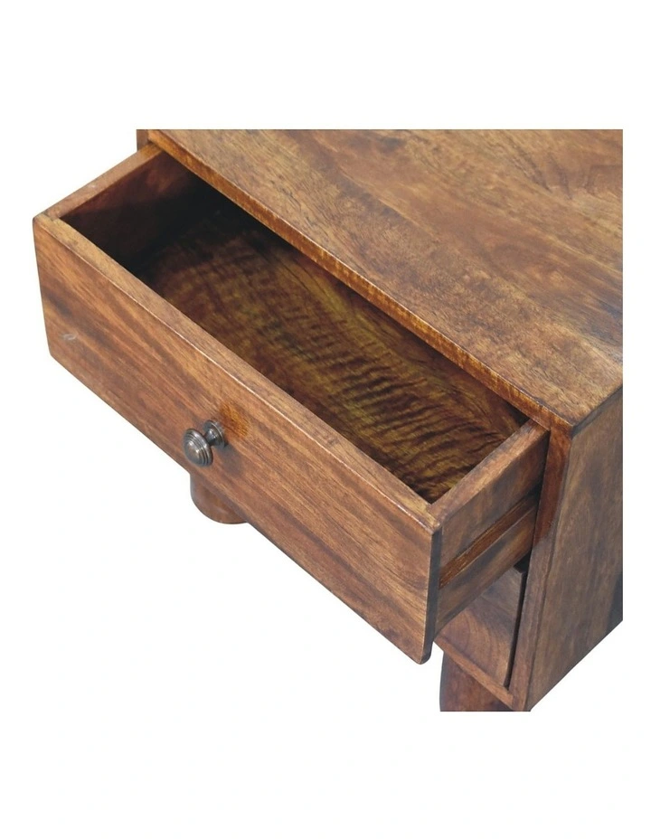 Artisan Furniture Solid Wood Tula 2 Drawer Chestnut Nightstand, Dark Brown image 5