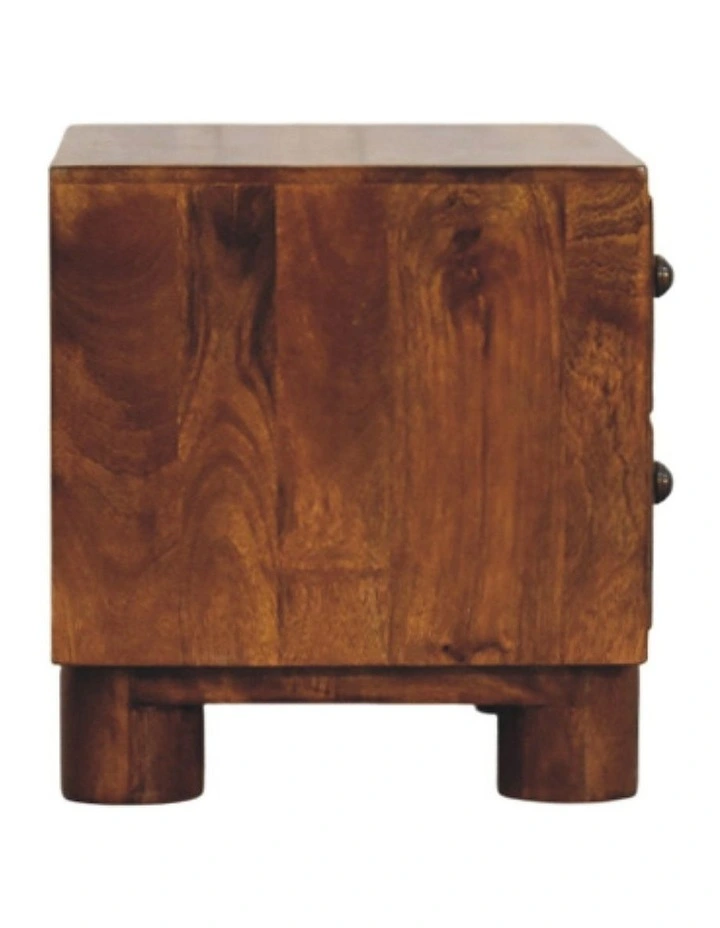 Artisan Furniture Solid Wood Tula 2 Drawer Chestnut Nightstand, Dark Brown image 6
