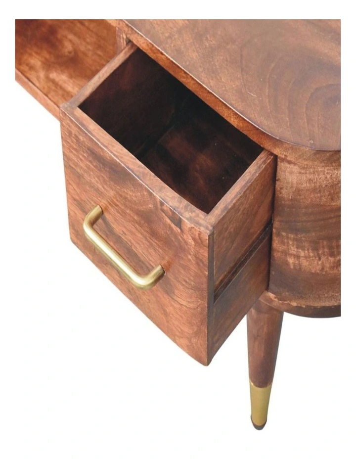 Artisan Furniture Solid Wood Two-Drawer Open-Slot Media Unit, 1 Shelf, Brown image 5