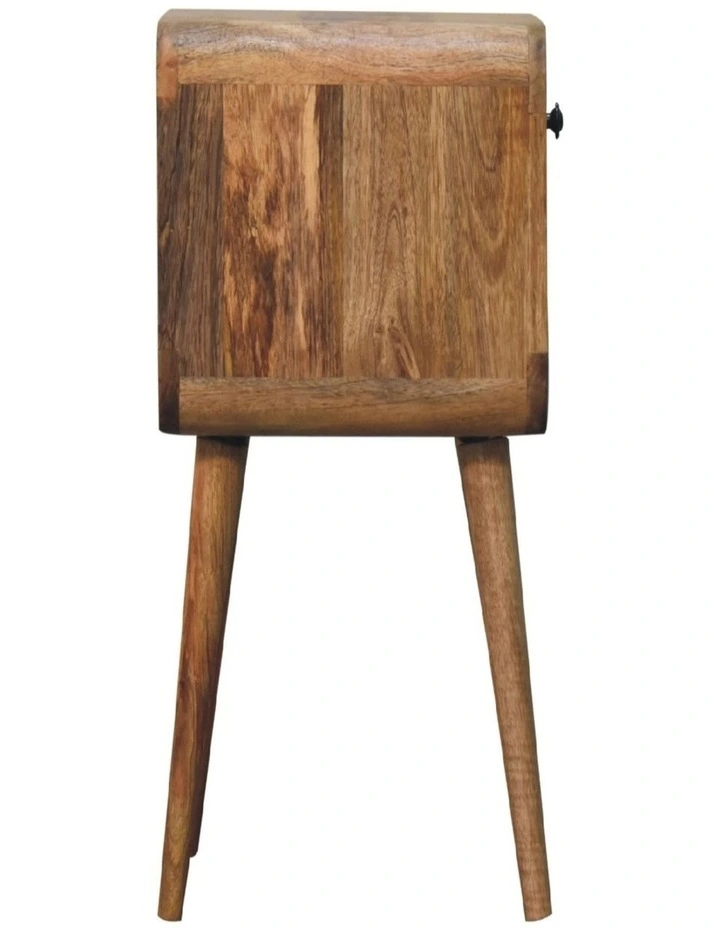 Artisan Furniture Solid Wood Mini Oak-ish Curve Lower Bedside, Beige, 1Drawer image 6