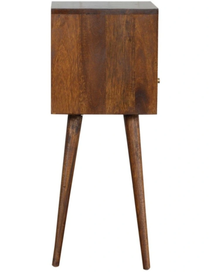 Artisan Furniture Solid Wood Mini Chestnut Bedside,  1 Drawer,  1 Open Slot,  Brown image 6