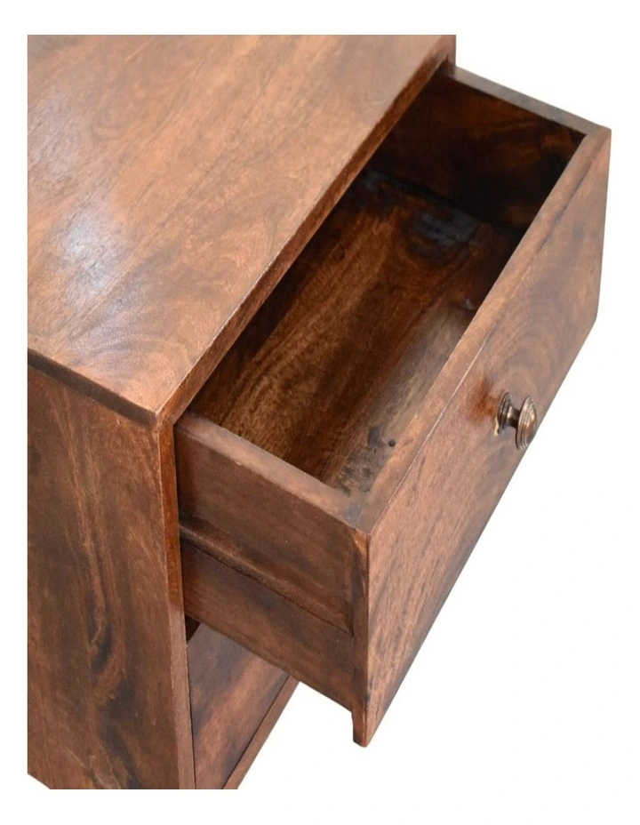 Artisan Furniture Solid Mango Wood California Walnut Two Drawer Bedside, Brown image 5