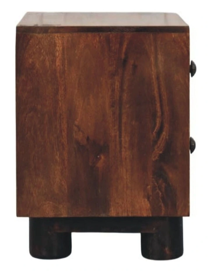 Artisan Furniture Solid Mango Wood California Walnut Two Drawer Bedside, Brown image 6