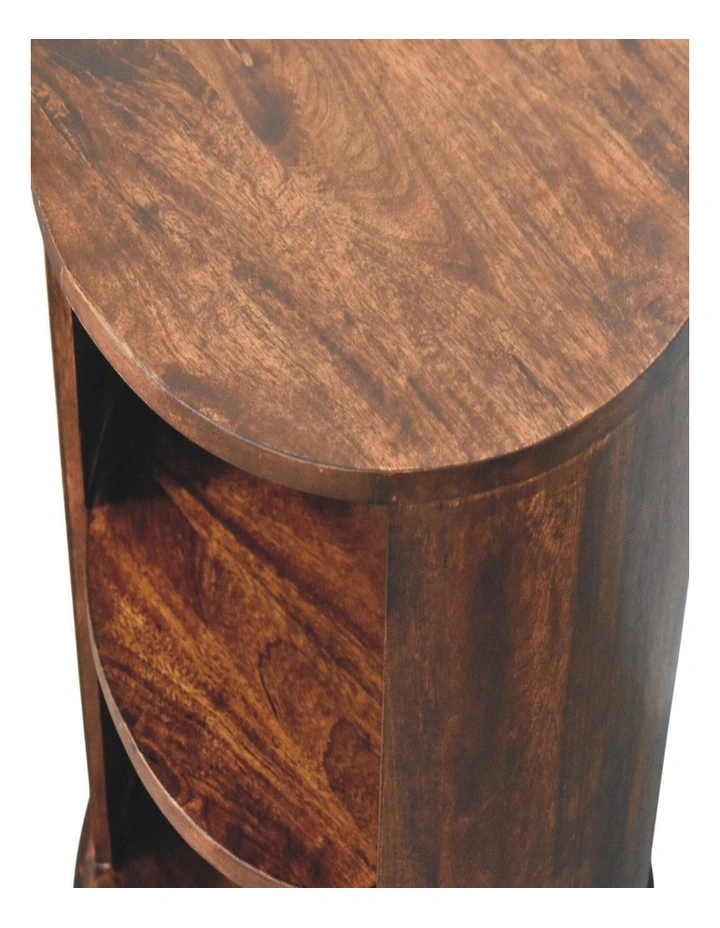Artisan Furniture Solid Wood Ventura Side Table, 2 Open Slots, Dark Brown image 4