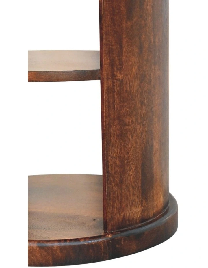Artisan Furniture Solid Wood Ventura Side Table, 2 Open Slots, Dark Brown image 5