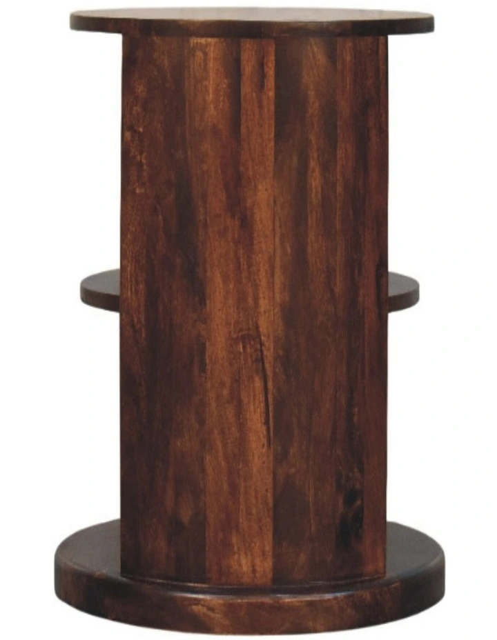 Artisan Furniture Solid Wood Ventura Side Table, 2 Open Slots, Dark Brown image 6