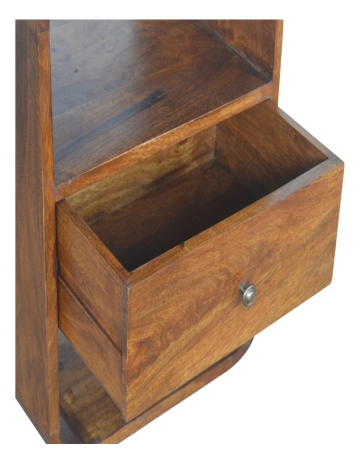 Artisan Furniture Solid Wood Chestnut Curve 2 Drawer Bedside, Brown image 5