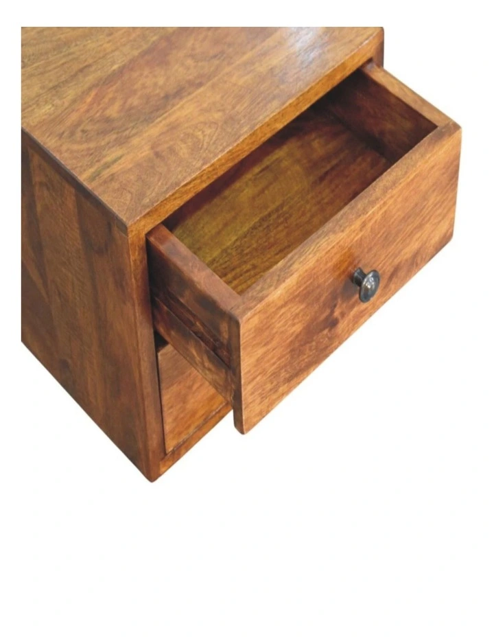 Artisan Furniture Solid Wood Solis 2-Drawer Chestnut Wall Mounted Nightstand, Brown image 5