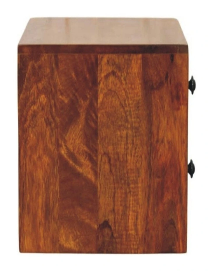 Artisan Furniture Solid Wood Solis 2-Drawer Chestnut Wall Mounted Nightstand, Brown image 6