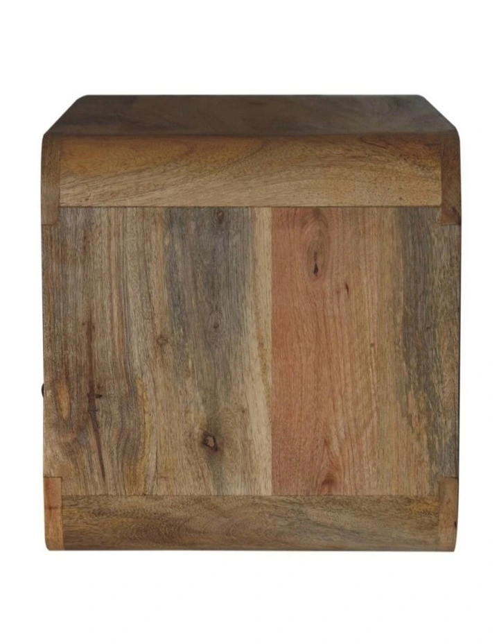 Artisan Furniture Solid Wood Large Oak-ish Curve Upper Slot Floating Bedside, 1 Drawer & Open Slot image 6