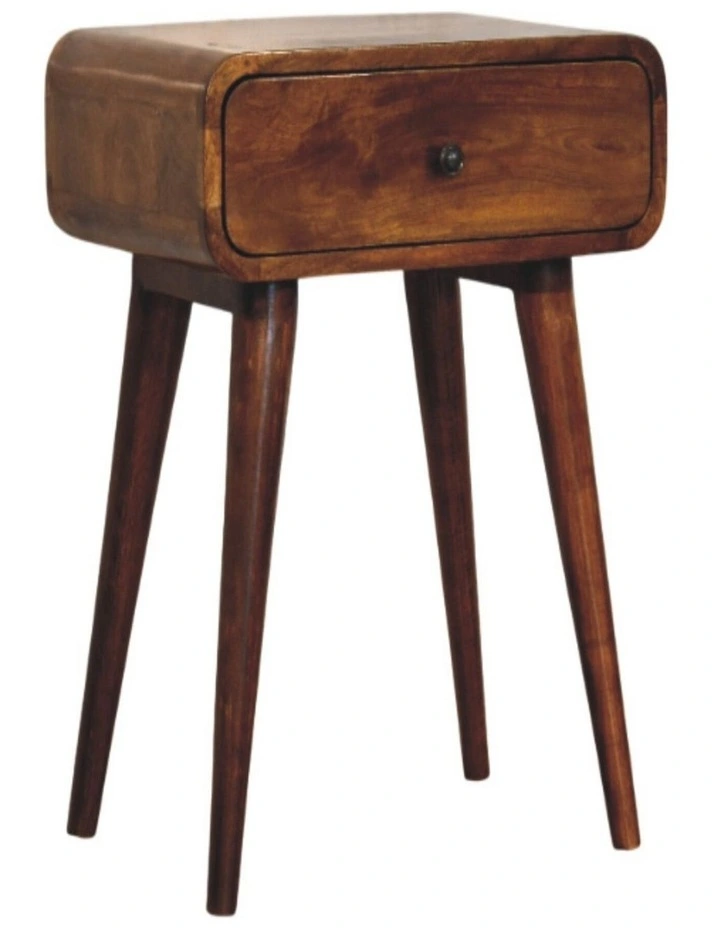 Artisan Furniture Solid Wood Avora Chestnut Nightstand with 1 drawer, Brown image 3