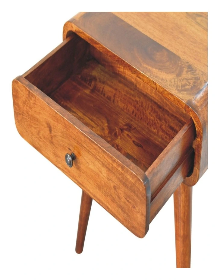 Artisan Furniture Solid Wood Avora Chestnut Nightstand with 1 drawer, Brown image 5