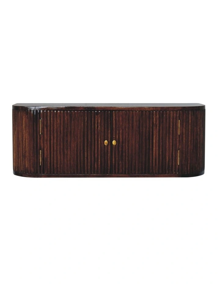 Artisan Furniture Solid Wood Chunky Chestnut Wall Mounted Console, 2 Doors, Brown image 1