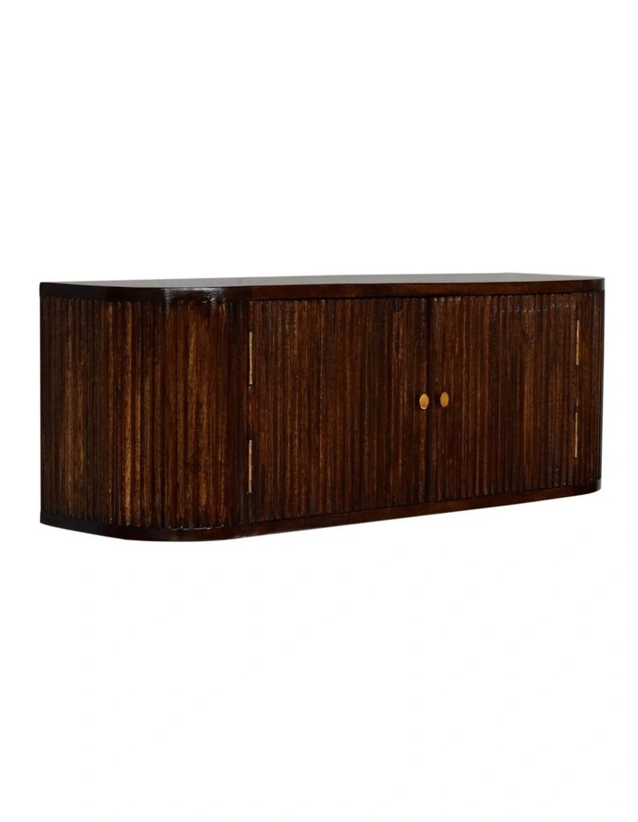 Artisan Furniture Solid Wood Chunky Chestnut Wall Mounted Console, 2 Doors, Brown image 3