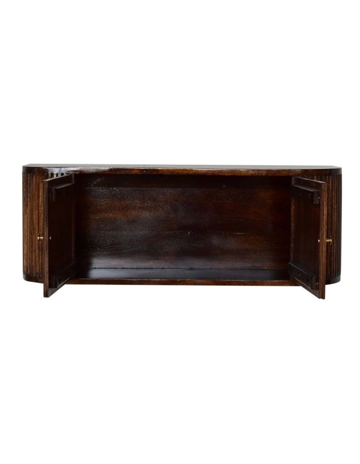 Artisan Furniture Solid Wood Chunky Chestnut Wall Mounted Console, 2 Doors, Brown image 5