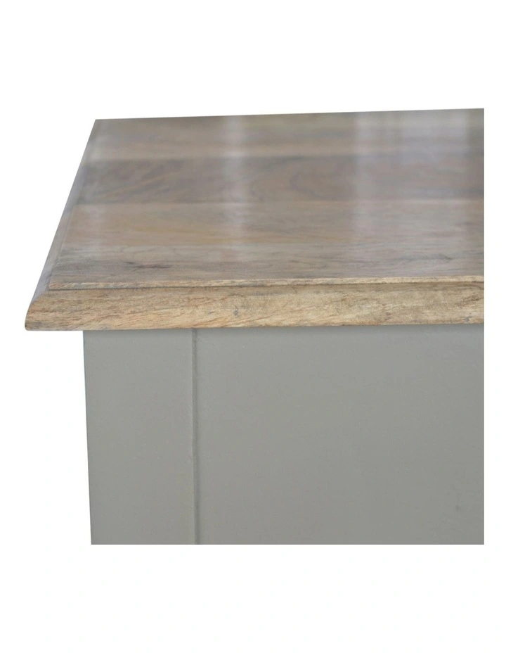 Artisan Furniture Solid Wood Hand Painted Writing Desk, 1 Drawer, Grey Color image 4