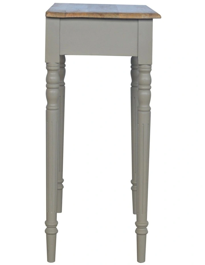 Artisan Furniture Solid Wood Hand Painted Writing Desk, 1 Drawer, Grey Color image 6