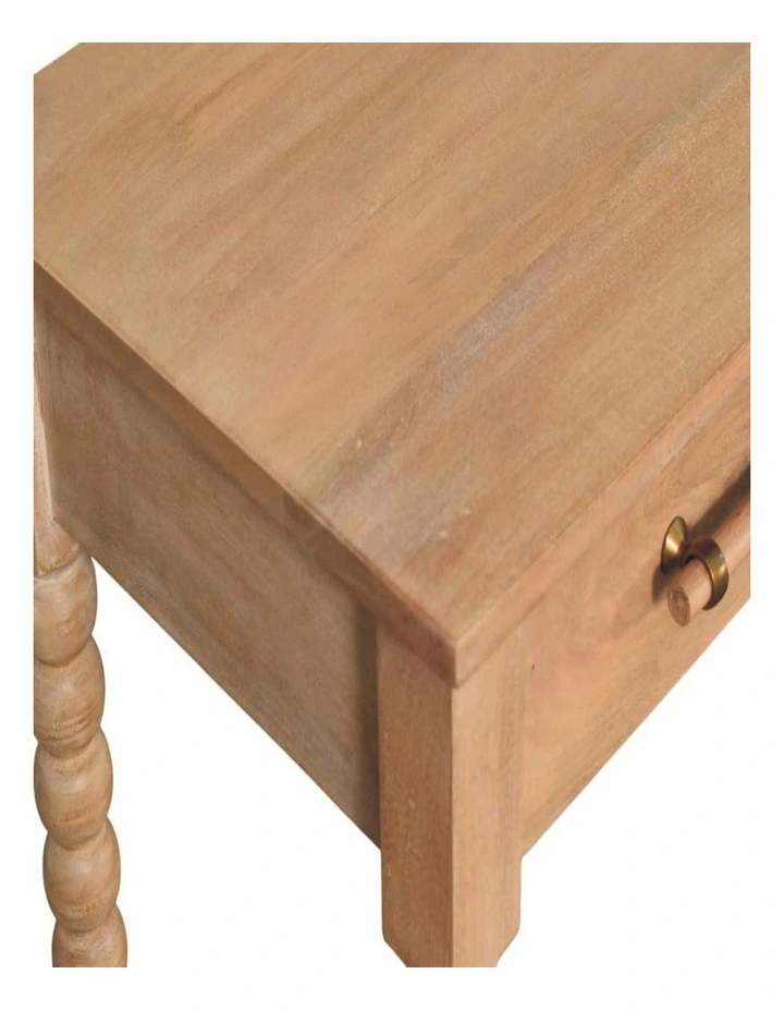 Artisan Furniture Solid Wood Spindle Console Table, 2 Drawers & 2 Open Slots, Beige image 4