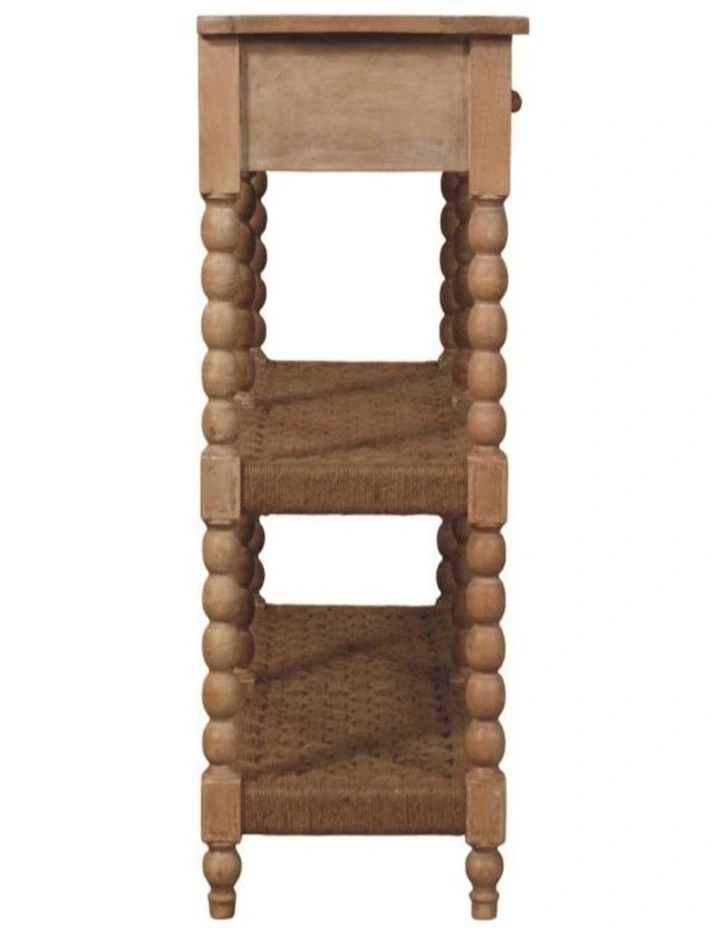 Artisan Furniture Solid Wood Spindle Console Table, 2 Drawers & 2 Open Slots, Beige image 6