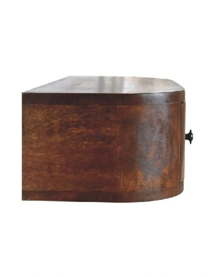 Artisan Furniture Solid Wood Lunar 2 Drawer Wall Mounted Console, 1 Open Slot, Brown image 6