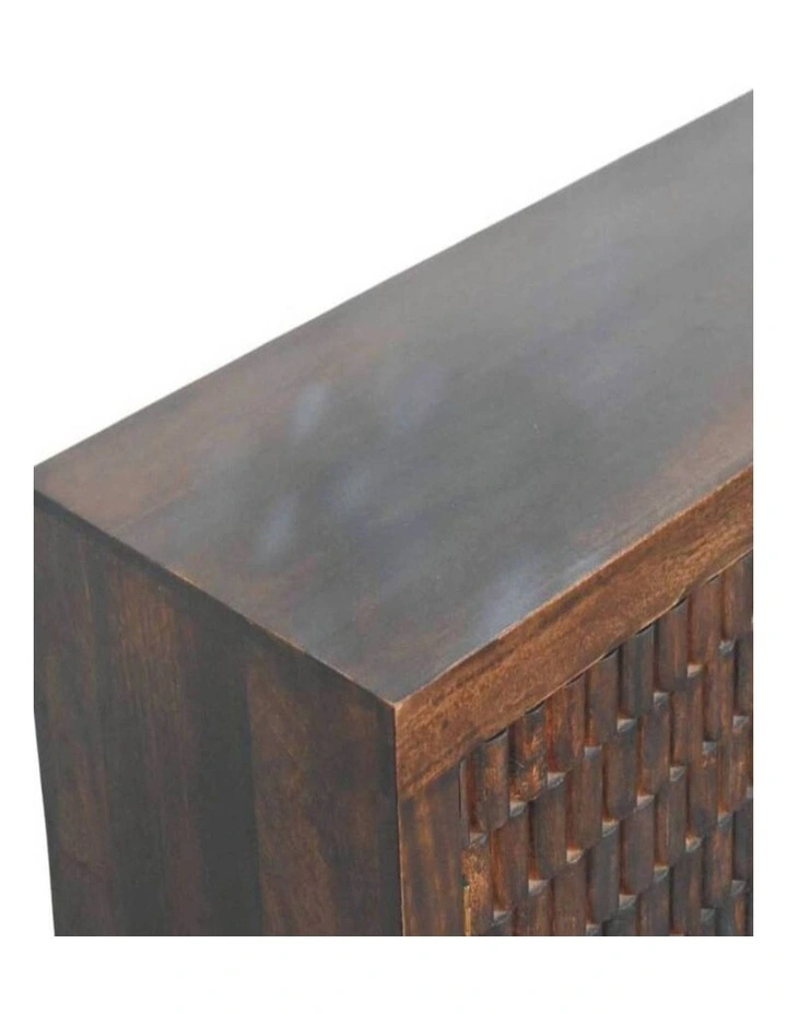 Artisan Furniture Solid Wood Cadiz Carved Drawer Chest, 3 Drawers,  Dark Brown image 4