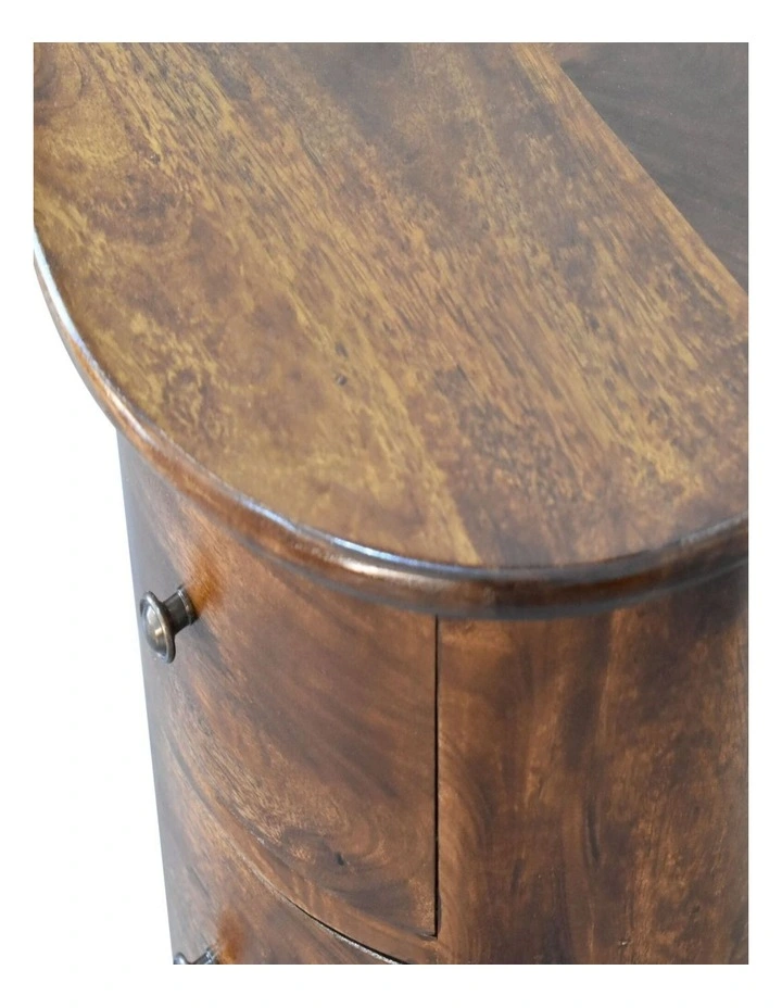 Artisan Furniture Solid Wood 3 Drawer Chestnut Drum, Brown, 3Drawers image 4