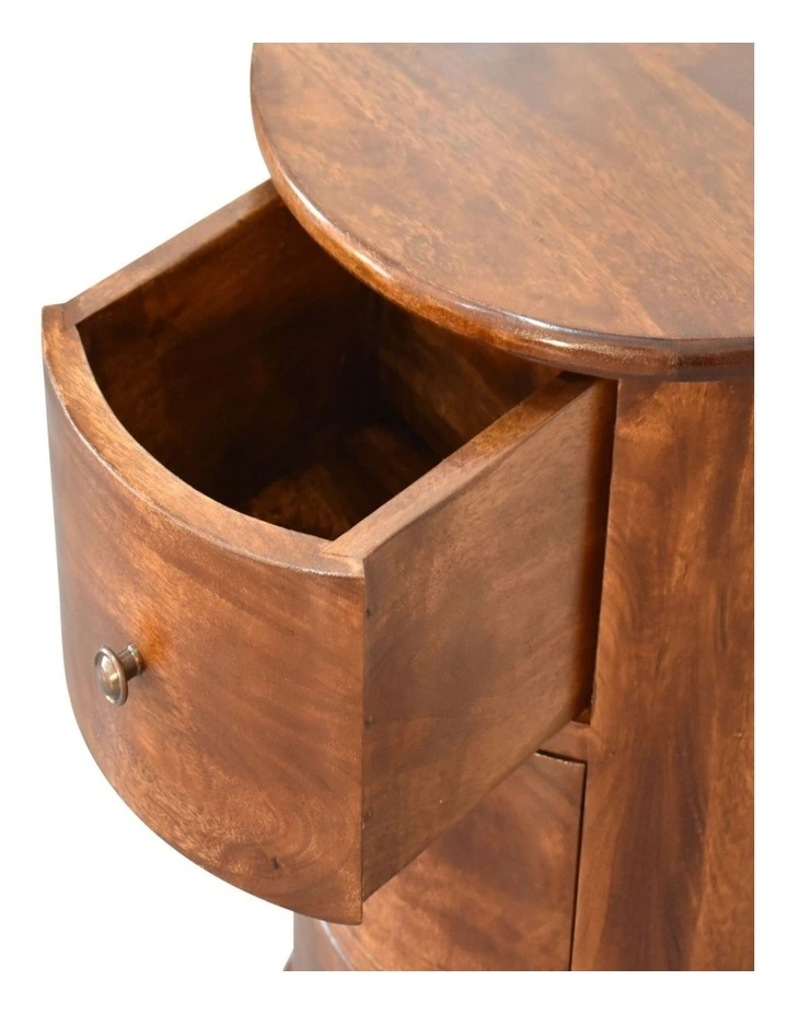 Artisan Furniture Solid Wood 3 Drawer Chestnut Drum, Brown, 3Drawers image 5