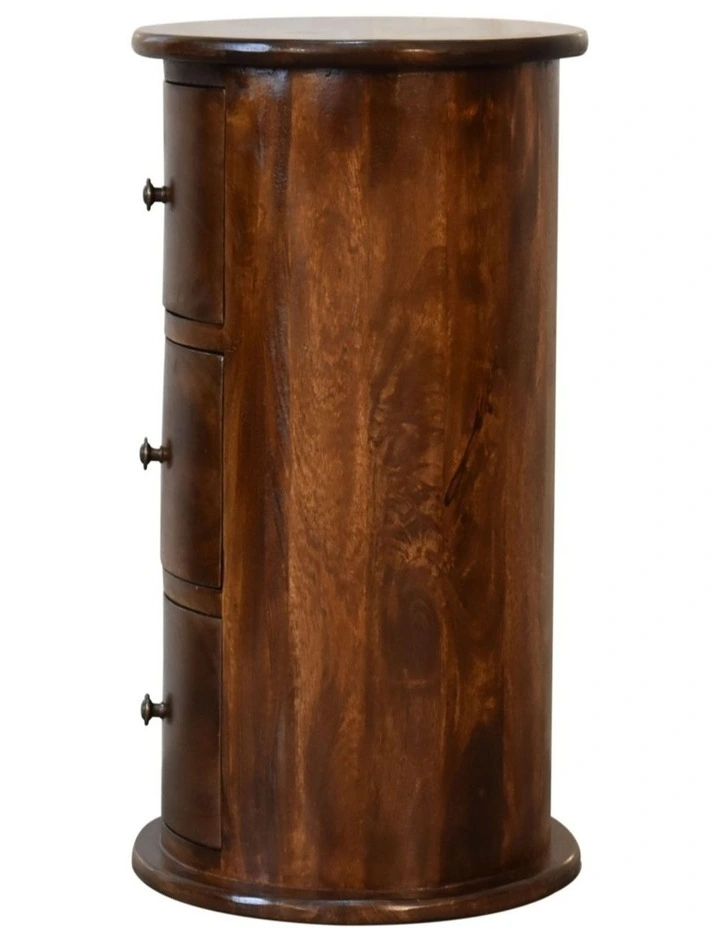 Artisan Furniture Solid Wood 3 Drawer Chestnut Drum, Brown, 3Drawers image 6