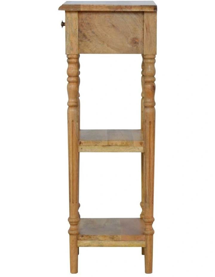 Artisan Furniture Solid Wood Turned Leg Telephone Table, 1 Drawer & 2 Open Slots, Beige image 6