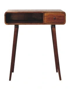 Artisan Furniture Solid Wood Curved Chestnut Writing Desk,  Brown,  1Drawer
