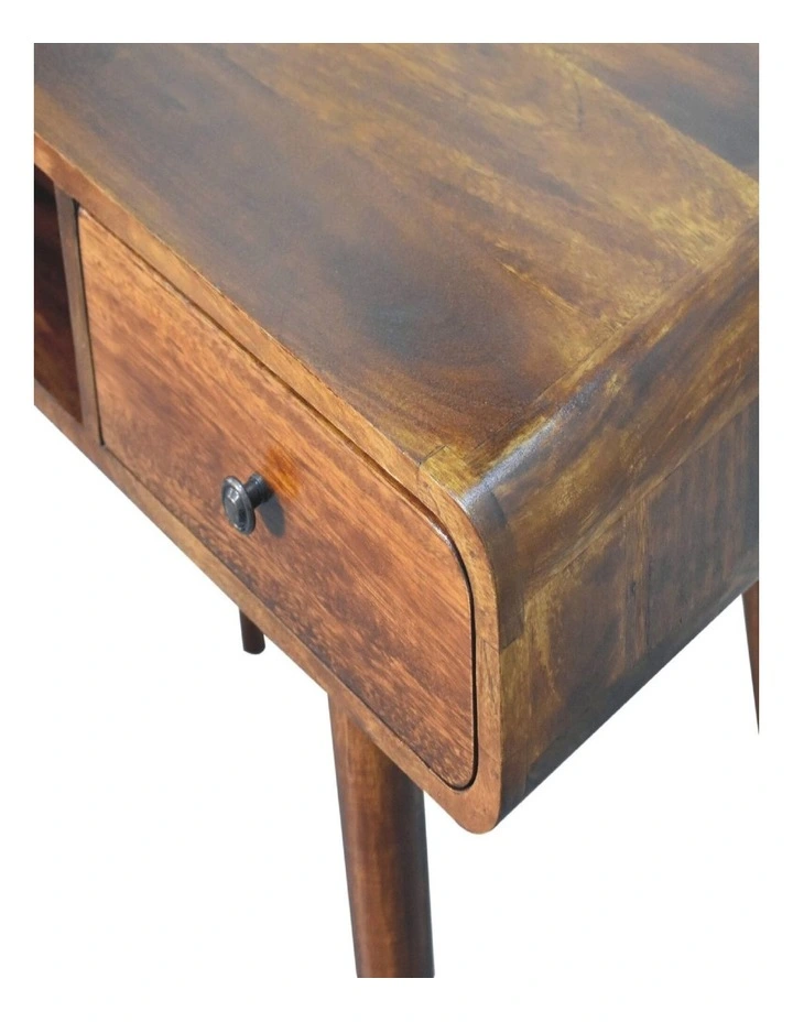 Artisan Furniture Solid Wood Curved Chestnut Writing Desk,  Brown,  1Drawer image 4