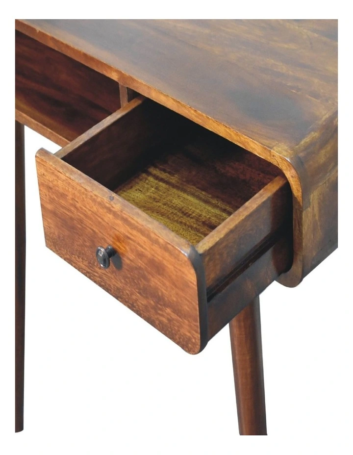 Artisan Furniture Solid Wood Curved Chestnut Writing Desk,  Brown,  1Drawer image 5