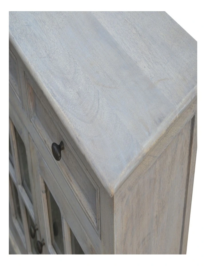 Artisan Furniture Solid Wood Stone Acid Wash Glazed Sideboard, 4 Drawers & 4 Doors, Grey image 4