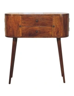 Artisan Furniture Solid Wood Grove Chestnut Console Table, 2 Drawers & 2 Doors, Brown