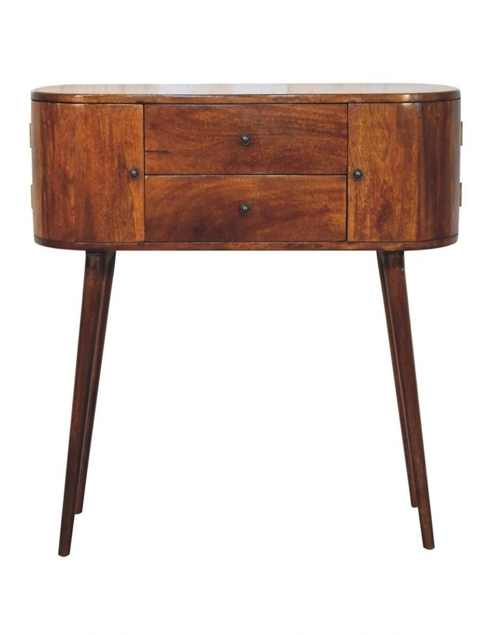 Artisan Furniture Solid Wood Grove Chestnut Console Table, 2 Drawers & 2 Doors, Brown image 1