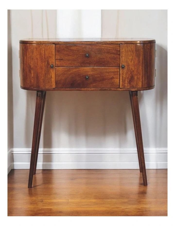 Artisan Furniture Solid Wood Grove Chestnut Console Table, 2 Drawers & 2 Doors, Brown image 3