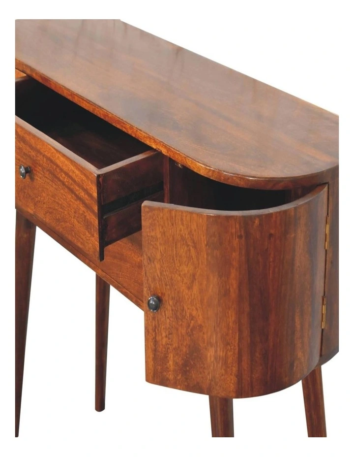 Artisan Furniture Solid Wood Grove Chestnut Console Table, 2 Drawers & 2 Doors, Brown image 4