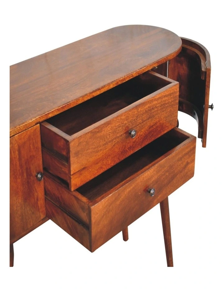 Artisan Furniture Solid Wood Grove Chestnut Console Table, 2 Drawers & 2 Doors, Brown image 5