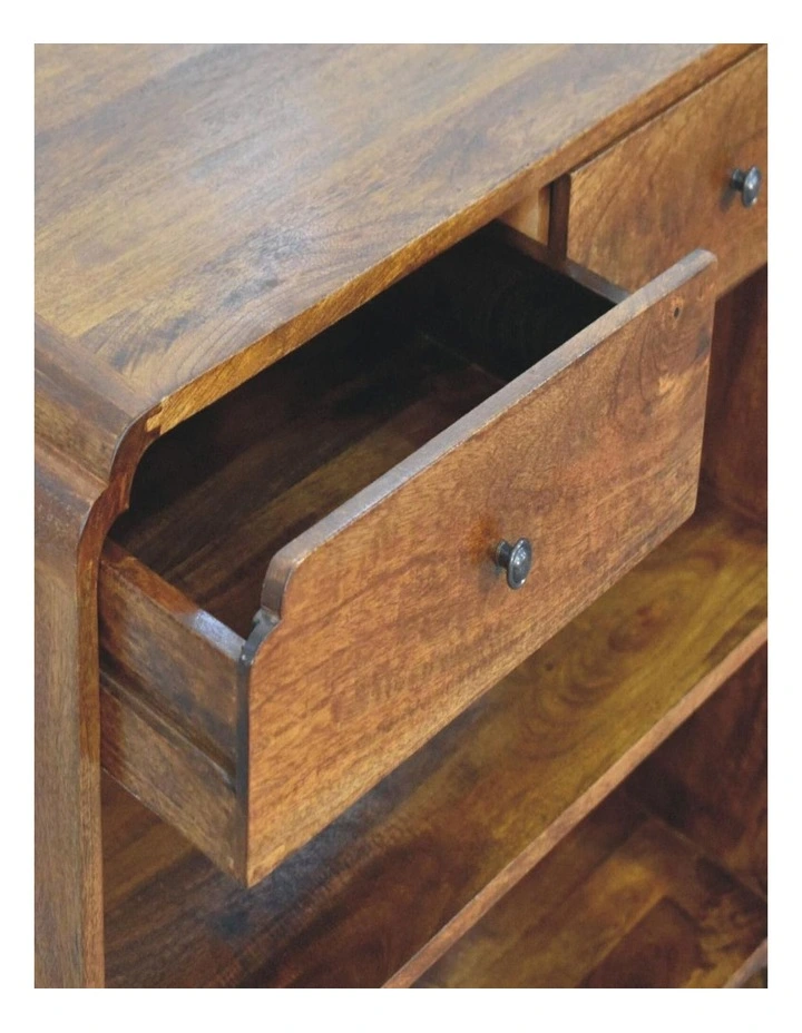 Artisan Furniture Solid Wood Ellington Console Table, 2 Drawer & 2 Open Slots, Brown image 5