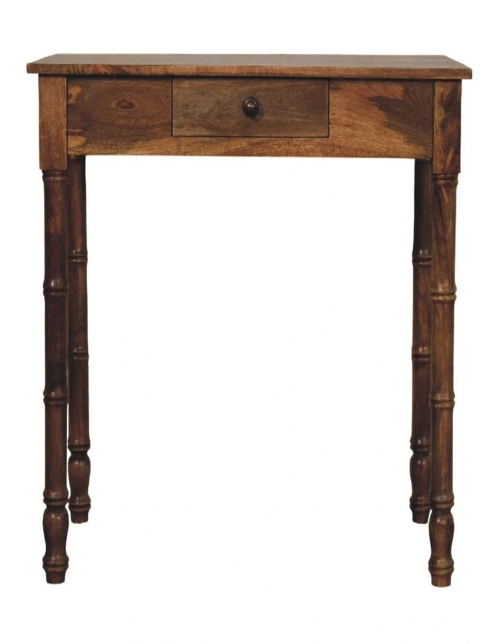 Artisan Furniture Solid Wood Bamboo Writing Desk, 1 Drawer, Brown image 1