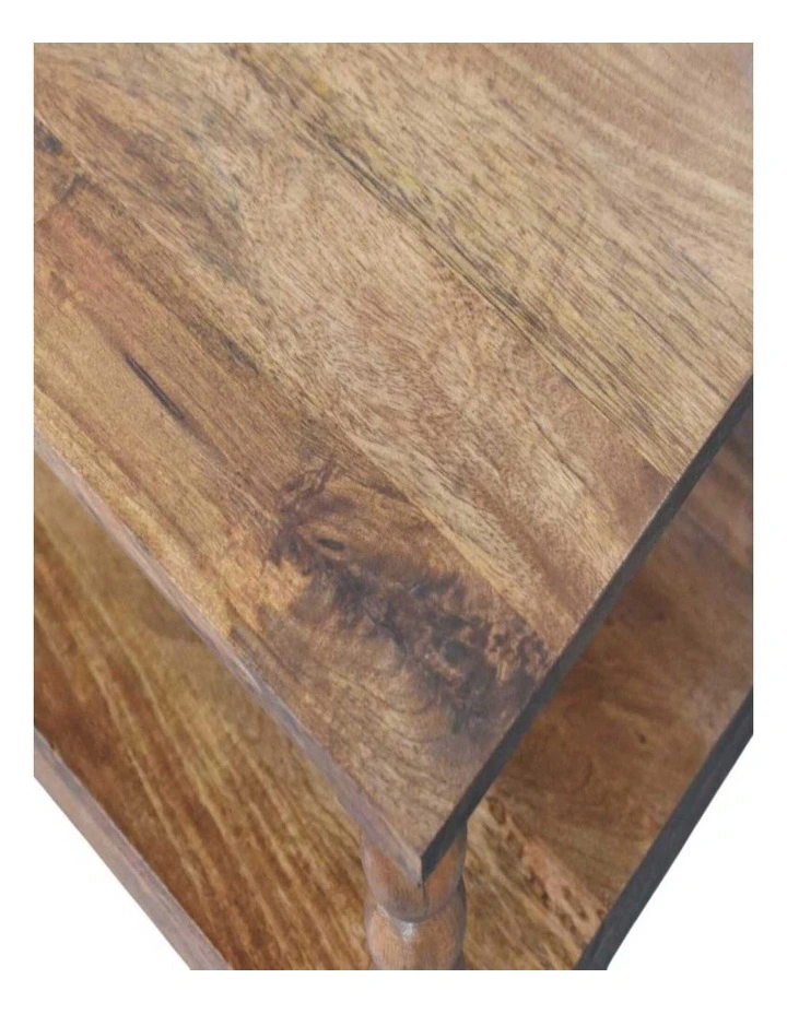 Artisan Furniture Solid Wood Spindle Coffee Table with Open Shelf, Brown image 4