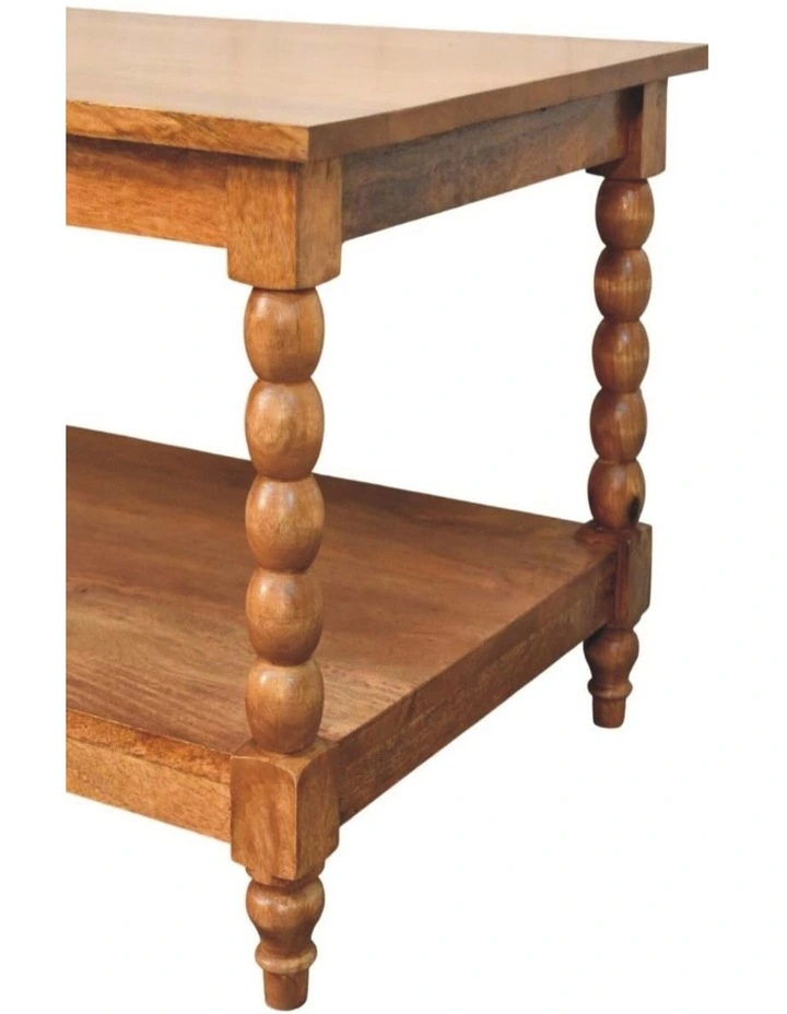 Artisan Furniture Solid Wood Spindle Coffee Table with Open Shelf, Brown image 5