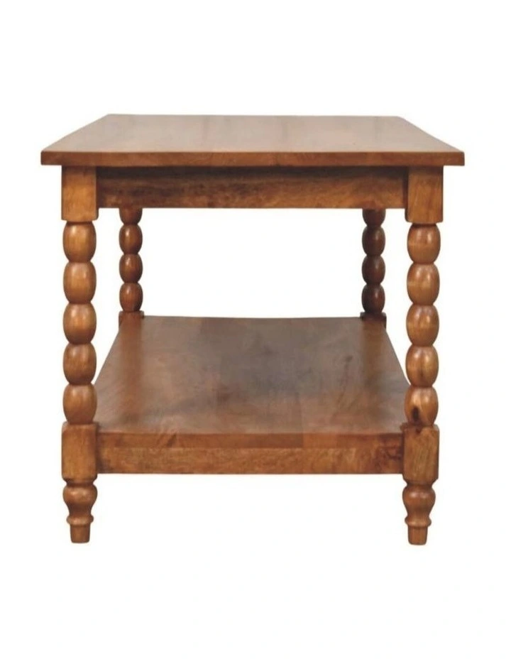Artisan Furniture Solid Wood Spindle Coffee Table with Open Shelf, Brown image 6