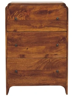 Artisan Furniture Solid Wood Newton Chestnut 3 Drawer Chest, Brown