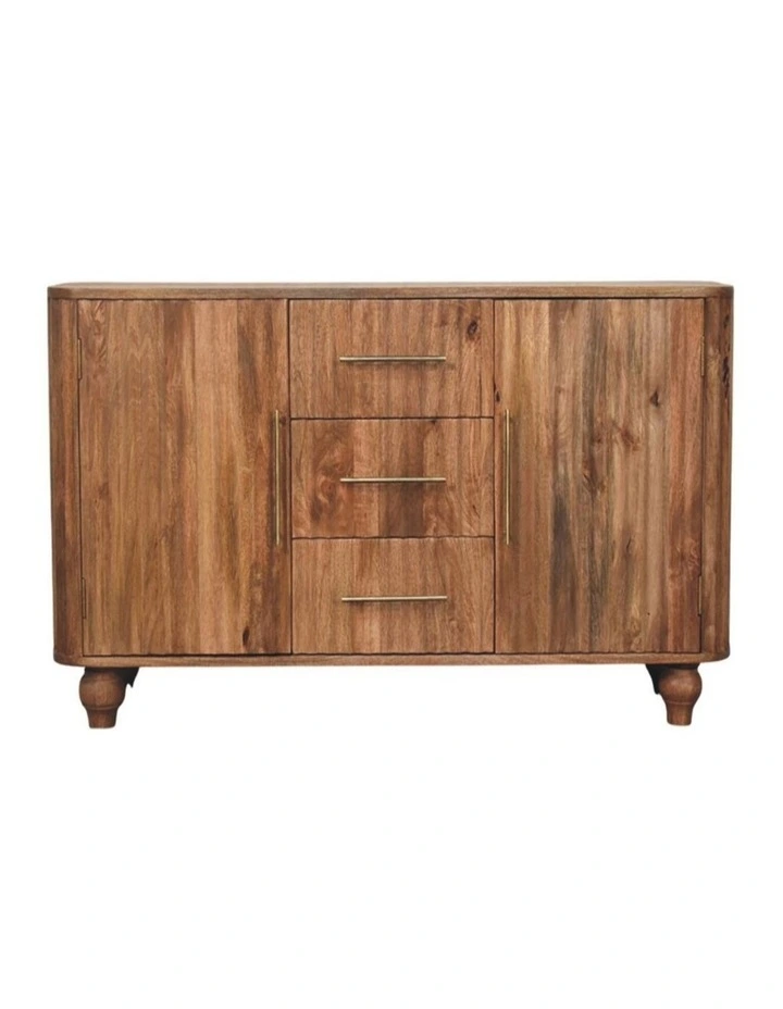 Artisan Furniture Solid Wood Montara Sideboard, 3 Drawers & 2 Doors, Brown image 1