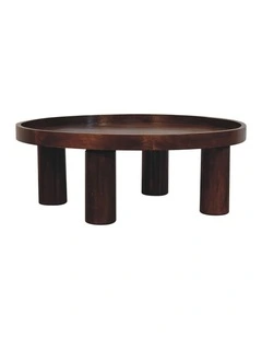 Artisan Furniture Solid Wood Crescent Chestnut Coffee Table, Brown