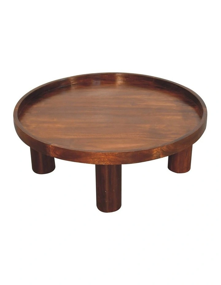 Artisan Furniture Solid Wood Crescent Chestnut Coffee Table, Brown image 3